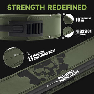 Ceinture de musculation de qualité supérieure en cuir de vachette et néoprène, réglable, robuste, antidérapante, protection avancée pour les lifters exigeants - Product Image 2