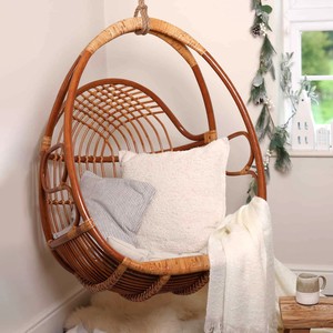 Outdoor rattan moon <b>chairs</b> high quality swinging <b>chair</b> <b>cane</b> swing pod eco-friendly furniture - Product Image 1