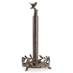 luxury Gold Metal Paper <b>Towel</b> <b>Holder</b> Freestanding Countertop <b>Kitchen</b> Tissue Roll Stand with Plant Floral Decor - Product Image 5