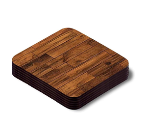 Wood Coaster Square Shape With Holder Wood Coaster Wholesale Custom Round Cup <b>Mat</b> Natural Wooden Coaster - Product Image 3
