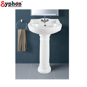 Distribuidor de Primera Categoría Ofrece Lavabo de Cerámica Blanco Elegante de Calidad Superior con Pedestal a un Precio de Mercado con Descuento - Product Image 1