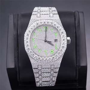Reloj de Lujo para Hombre, Completamente Adornado con Diamantes Moissanite, con Esfera VVS, Verificador de Diamantes - Product Image 5