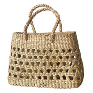 Bolso Boho Hecho a Mano con Jacinto de Agua, Cesta Tejida, Bolso de Playa - Product Image 1