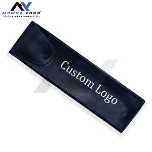 Rasoir droit professionnel en acier inoxydable massif avec logo personnalisé, finition noire, lame apparente, pour barbier et salon, outil de façonnage de barbe - Product Image 2