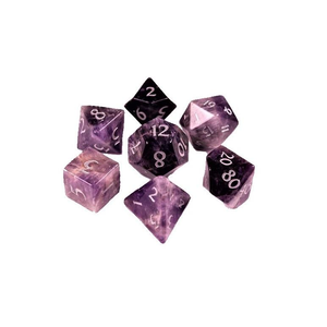 High quality stone dice crystal Lepidolite crystal reiki healing gemstones <b>Engraved</b> custom dice set Vikings - Product Image 4