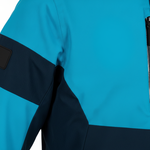 Blouson matelassé à capuche bleu marine pour homme, imperméable, sportif, avec blocs de couleur et fermeture éclair frontale, vêtement d'extérieur d'hiver - Product Image 5