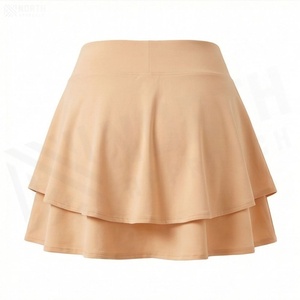 Women's <b>Elastic</b> Waist A-Line Mini <b>Skirt</b> Solid Color Flared Ruffles Knitted Spandex Polyester Soft Style All Seasons - Product Image 2