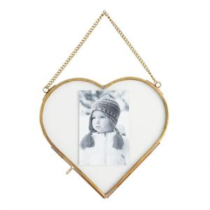 Home Decor Heart Shape Glass & Metal Hanging Photo <b>Frame</b> for <b>Wall</b> Decoration, with 2 Sides Glass Customized Decorative <b>Frame</b> - Product Image 1