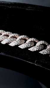 18mm Lab Grown Diamond Infinity Link Chain Cut 72ct Rhodium Plated 925 Sterling Silver 2 Row Iced Unisex <b>Necklace</b> VVS1 Diamond - Product Image 4