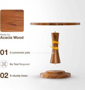 Support à gâteau décoratif en bois écologique pour table de desserts de mariage, finition bois naturel, passe au lave-vaisselle, design stable - Product Image 3