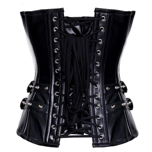 Women Faux Leather Corset Gothic Bralette Oem Logo Faux Suede Leather Bustier Body Shaping <b>Crop</b> <b>Top</b> Women Leather Corset - Product Image 6
