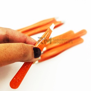RMI Orange Glitter Color And Silver Tip Japanese Stainless Steel Top Product Eyebrow Tweezer - Product Image 6