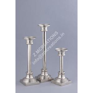 Handmade Metal Pillar Candle Holder Set 3 Heat Resistant Modern Simple Style Aluminum Tapered Candle <b>Stand</b> Weddings Christmas - Product Image 1