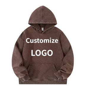 Customized Hoodie High Quality Street <b>Retro</b> Washed Mens Hooded <b>Sweatshirt</b> DIY Your Brand Design Personalized Team Clothing - Product Image 3
