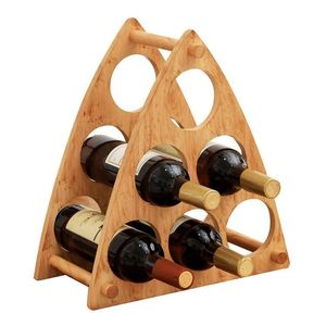 Porte-vin en bambou, organisateur de vin de table, rangement de vin de luxe, porte-bouteilles moderne, présentoir à vin rustique, bois artisanal - Product Image 5