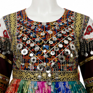 Vestido Afgano Kuchi de Alta Calidad, Hecho a Mano, de Chifón, Largo hasta el Suelo, con Diseño Tribal, para Mujer, Atuendo Cultural Tradicional - Product Image 4