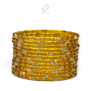 Bracelets en verre goutte de pluie dorés au miel de luxe, pierres de cristal pour la collection de bijoux de mariage et de mariée pour femmes - Product Image 5