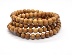 Cuentas de Mala Redondas de Sándalo Indio Riddhi Siddhi de Alta Calidad, Color Marrón Dorado Oscuro Natural, Caja de Oraciones Tibetana - Product Image 1