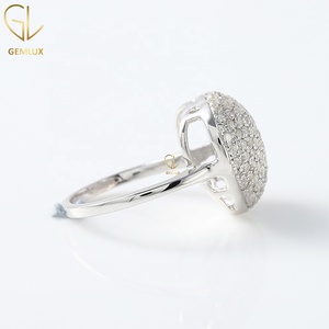 Heart Shape Cluster Diamond <b>Ring</b>, Round Cut Moissanite Diamond <b>Ring</b>, Pave Setting Heart <b>Ring</b>, <b>Dainty</b> Gold Love <b>Ring</b>, 18k Gold - Product Image 4