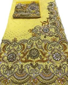 Nouveauté : Tissu somalien George brodé à la main pour robes de mariée, confection de vêtements et artisanat – Vente en gros - Product Image 3