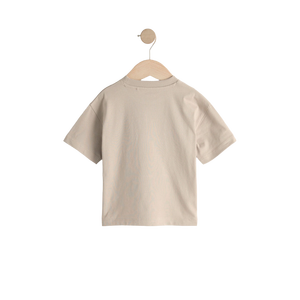 T-shirt à manches courtes pour homme, beige, col rond, avec logo Smiley imprimé sur le devant, jersey décontracté en coton, coupe classique - Product Image 2