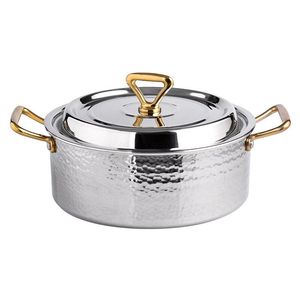 Casserole moderne en acier inoxydable avec couvercle en acier inoxydable, compatible induction, passe au four, écologique, durable, taille personnalisable - Product Image 3