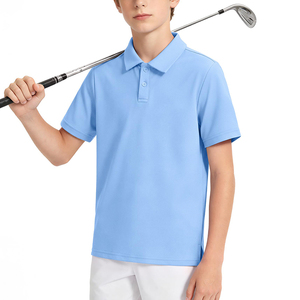 Polo T-shirt personnalisé pour enfants, logo sur mesure, golf, tennis, 100% polyester, séchage rapide, uniforme scolaire pour garçons - Product Image 2