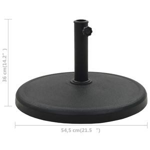 Base de parasol ronde en polyrésine noire de 41,9 lb pour parasols et supports de terrasse - Product Image 6