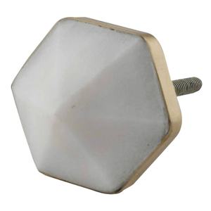 Perilla de piedra MARLBE Natural, tirador de cajón de latón, muebles de dormitorio, armarios de cocina, perillas de mango de piedra blanca de mármol - Product Image 1