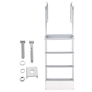 Scaletta Retrattile a 4 Gradini in Lega di Alluminio per Pontone, Barca, Sollevatore Automatico, Gradini Larghi Antiscivolo, Capacità 500 Libbre, Ricambi e Accessori - Product Image 1