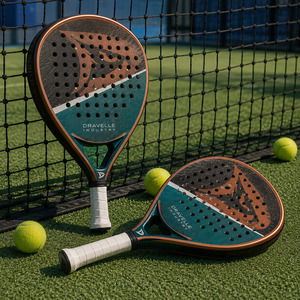 Juego de Raquetas de Pádel de Fibra de Carbono Personalizadas, Raquetas de Tenis de Pádel Profesionales de 360 g con Red de Nailon y Núcleo de EVA, Empuñadura Blanca - Product Image 6
