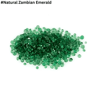 Émeraudes vertes zambiennes naturelles en vrac, taille ronde facettée, pour la création de bijoux, petites pierres de 1 mm à 3 mm. - Product Image 2