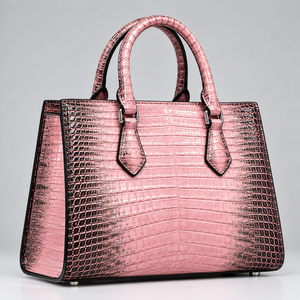 Sac à main de luxe en cuir véritable pour femme, motif crocodile gaufré, fait main, avec bandoulière amovible, personnalisable et portable - Product Image 4