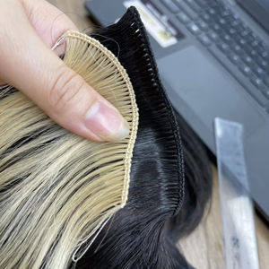 Extensiones de cabello humano Trama atada a mano Color natural Cabello negro Venta al por mayor Extensiones de cabello atadas a mano - Product Image 1