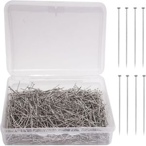 1000 Pezzi di Spilli da Sartoria in Acciaio Inossidabile Satinato di Alta Qualità per Cucito e Gioielleria, Spilli Dritti per Lavori Artigianali - Product Image 1