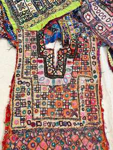 Parche de cuello indio vintage hecho a mano con bordado de hilo y espejo, aplique de costura artesanal, gran cuello Banjara vintage - Product Image 3