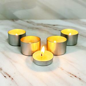 Porte-bougie en métal pour bougie tealight, petit pot à bougie en aluminium, bougeoir votif pour la décoration de la maison - Product Image 2