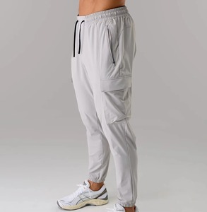 Men's Lightweight Elastic Waist Canvas Formal <b>Joggers</b> with Pocket Sweatpants Flare Cargo <b>Stacked</b> Trousers - Product Image 3