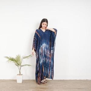 Womens Tie Dye <b>Kaftan</b> <b>Maxi</b> Dress Boho Loose Fit Beach Cover Up Caftan Lounge Wear - Product Image 5