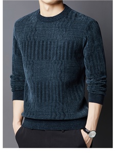 Suéter de punto de invierno para hombre, jersey de primera calidad, tela suave y cálida, informal, ajustado, de manga larga, prendas de punto de moda, cómodo - Product Image 2