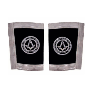 Manchette en velours personnalisée pour Grand Officier Maçonnique, motif croix, broderie dorée faite main, tissu noir – Meilleure vente - Product Image 2