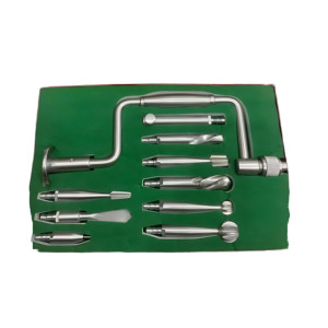 ชุดเครื่องมือเจาะกระดูกกะโหลก Hudson Brace Set 10 ชิ้น พร้อมชุดต่อขยาย ทำจากเหล็กกล้าผ่าตัด ผลิตโดยผู้ผลิตชั้นนำ - Product Image 1