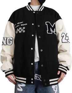 เสื้อแจ็คเก็ตทีมกีฬาสำหรับผู้ชาย เสื้อแจ็คเก็ตบอมเบอร์แบบ Letterman สไตล์โมเดิร์นสำหรับผู้ชาย - Product Image 4