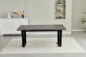 Thiết kế hiện đại <span class=keywords><strong>MDF</strong></span> bao gồm grey PVC bàn ăn sang trọng nhà 6 ghế mở rộng bàn ăn - Product Image 2