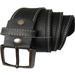 เข็มขัดแฟชั่นผู้ชายหนังแท้ทำด้วยมือคุณภาพสูงทุกขนาดและสีที่กำหนดเองพร้อมหัวเข็มขัดนิกเกิลไม่เป็นสนิม - Product Image 2