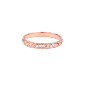 Nouvelle Arrivée Bague de Mariage Vintage de Créateur Empilable en Or Massif 9K 10K 14K 18K avec Diamant de Laboratoire Rond sur Toute la Surface - Product Image 2