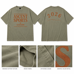 เสื้อยืดโอเวอร์ไซส์สีเขียวมะกอกสำหรับผู้ชาย พิมพ์ลายด้านหลังปี 2026 แขนสั้น ผ้าฝ้ายเจอร์ซีย์ สวมใส่สบาย - Product Image 6