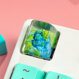Keycaps Artisanat Forêt Mystique, Keycaps Artisanat Personnalisé, Keycaps Anime Mignons, Keycaps Verts, Ensemble de Keycaps, Keycaps en Bois - Product Image 4