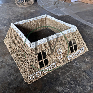 New Arrival Seagrass Christmas <b>Tree</b> Collar House Shaped Rustic <b>Tree</b> Ring Base Cover for <b>Artificial</b> <b>Tree</b> from Vietnam - Product Image 2