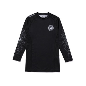 Lynx Mixed Martial Arts Long Sleeve Shirt And <b>Shorts</b> Set <b>Black</b> Spiderweb Print Moisture Wicking Athletic Wear For <b>Men</b> - Product Image 3